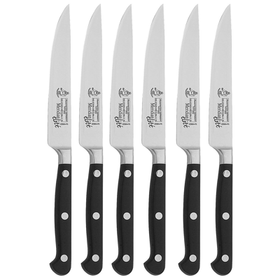 Messermeister Meridian Elite 6 Piece Fine Edge Steak Set In Steak Knife Pouch In Black