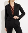 Joseph Ribkoff Velvet Blazer With Notch Collar And Pockets 234288 In Dark Green In Black