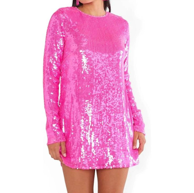Show Me Your Mumu Maddison 迷你裙 – Bright Pink Sequins In Multi