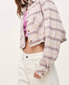 MIMOSA CROPPED BUTTON DOWN IN NEUTRAL PLAID