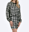 Chrldr Jace Round Neck Sweatshirt In Black/white Sequins In Multi