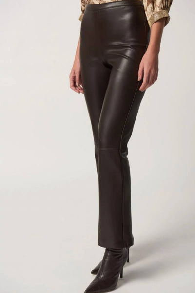 Joseph Ribkoff Faux Leather Pant In Black In Brown