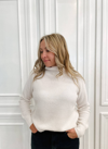 White + Warren Cashmere Waffle Turtleneck Sweater In Soft White In White