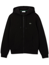 Lacoste Cotton Jogger Sweatshirt With Pouch Pocket In Black