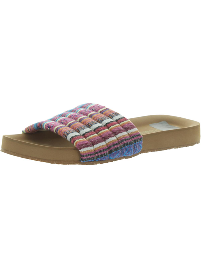 Minnetonka Womens Slip On Open Toe Slide Sandals In Multi