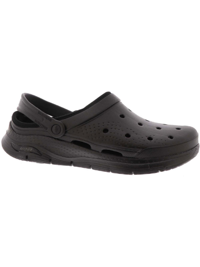 Skechers Chillaxing Mens Slingback Arch Support Clogs In Black