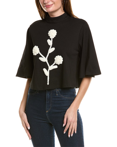 Gracia Choir Boy Sleeve Top In Black