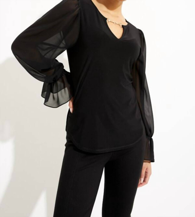 Joseph Ribkoff Keyhole Detail Blouse In Black