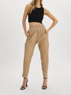 Lamarque Nineta Cropped Leather Trousers In Gold