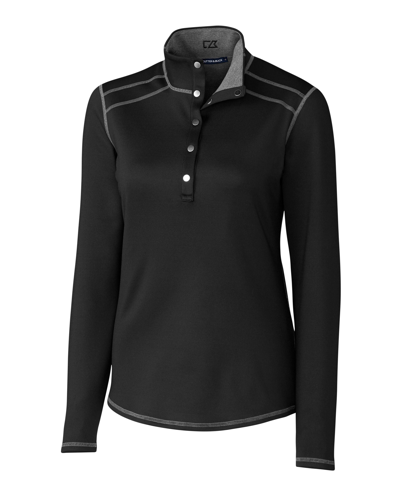Cutter & Buck Ladies' Evergreen Reversible Overknit Jacket In Black