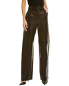 FERRAGAMO WOMENS FERRAGAMO TWO-TONE LEATHER PANT, 38