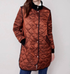 CHARLIE B LONG QUILTED JACKET IN CINNAMON