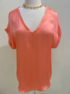SOFIA COLLECTIONS TESSA BLOUSE IN CORAL