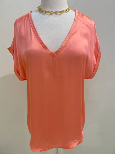 Sofia Collections Tessa Blouse In Coral In Pink