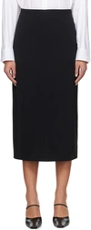 The Row Parma Stretch Virgin Wool Midi Skirt In Black