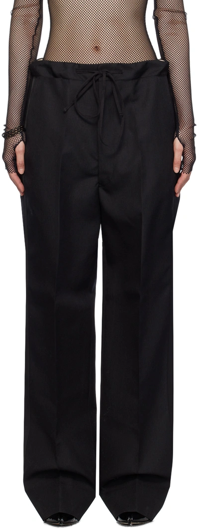 Maison Margiela Black Waist Tie Trousers In 900 Black