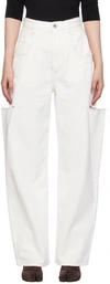 Maison Margiela White High-rise Distressed Jeans In 99 Milk