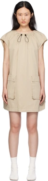 MM6 MAISON MARGIELA BEIGE GATHERED MINIDRESS