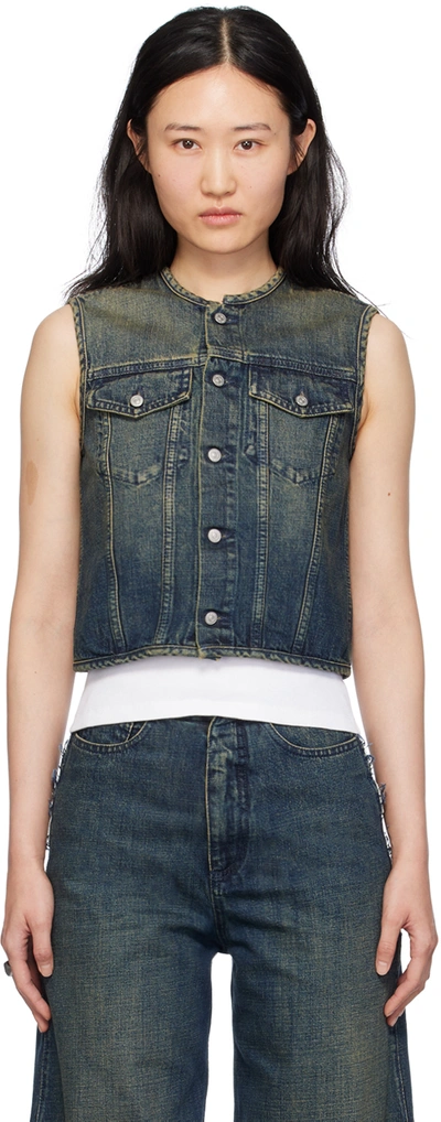 MM6 MAISON MARGIELA BLUE FADED DENIM VEST