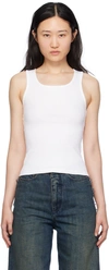 Mm6 Maison Margiela Ribbed Cotton Tank Top In 100 White