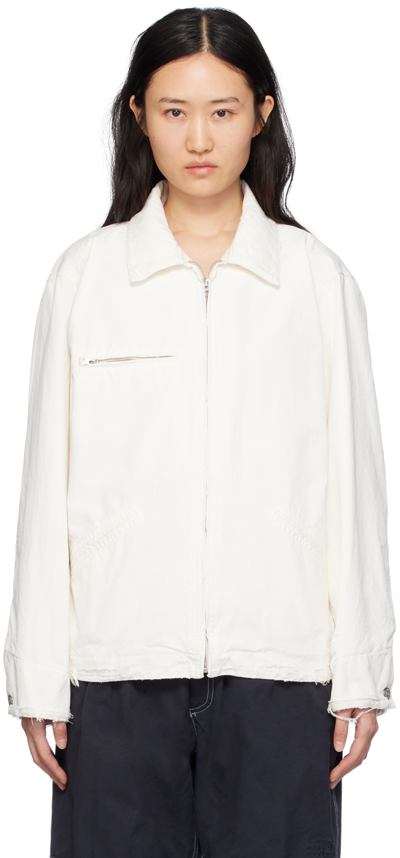 Mm6 Maison Margiela Off-white Zip Jacket In 102 Off White
