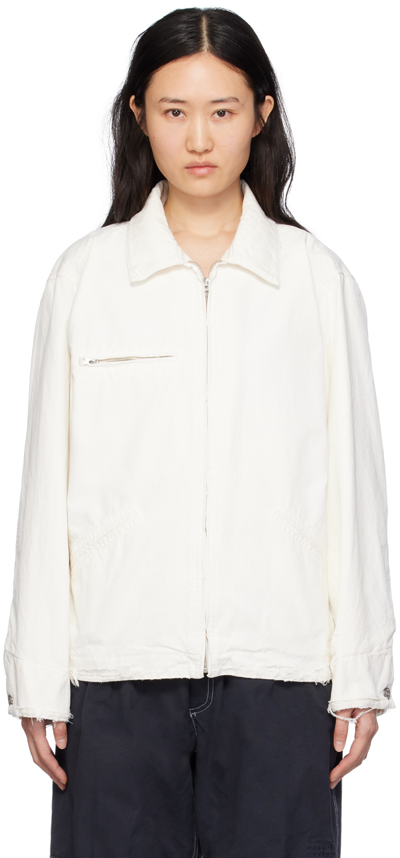 Mm6 Maison Margiela Off-white Zip Jacket