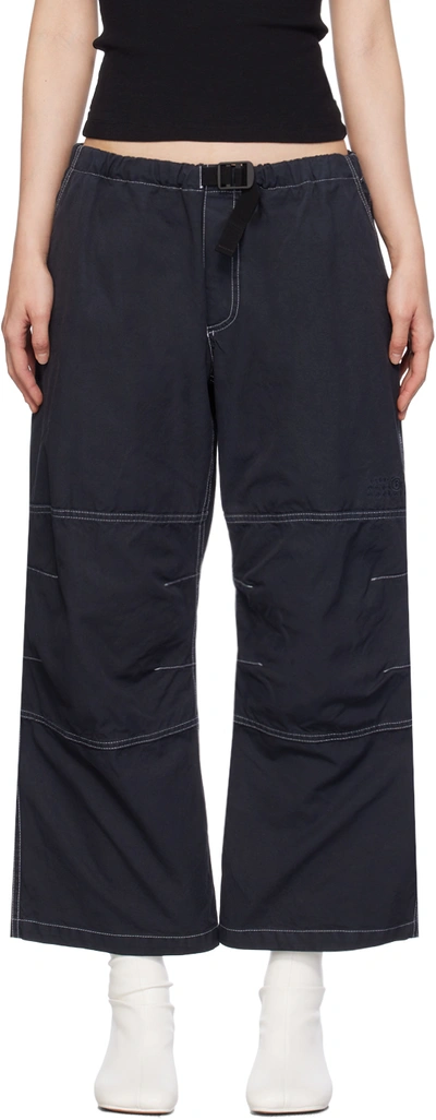 Mm6 Maison Margiela Gray Cinch Belt Trousers In 855 Anthracite