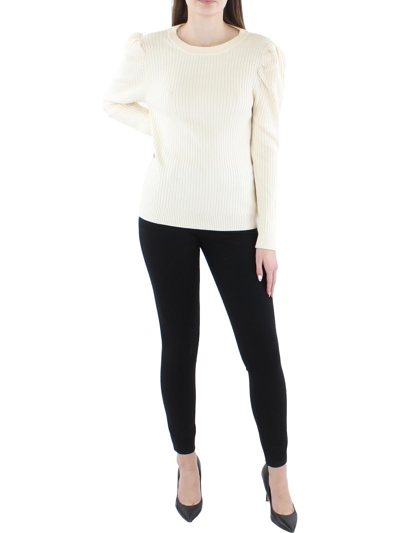 Cliché Womens Causal Ribbed Pullover Top In White