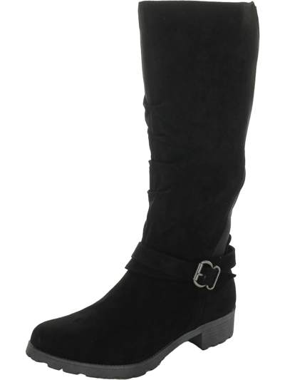 White Mountain Dayna Womens Suede Tall Over-the-knee Boots In Black