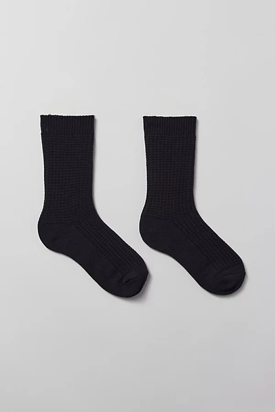 Urban Outfitters Waffle Crew Sock In Black, Men's At