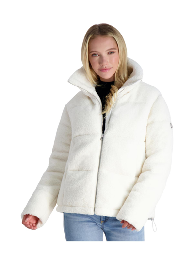 Jessica Simpson Womens Quilted Packable Puffer Coat In White