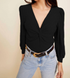 Nation Ltd Kalani Twisted Party Top In Jet Black In Black