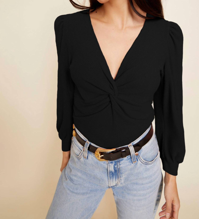 Nation Ltd Kalani Twisted Party Top In Jet Black