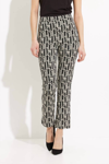 Joseph Ribkoff Geo Print Straight Leg Pant In Black /beige In Multi