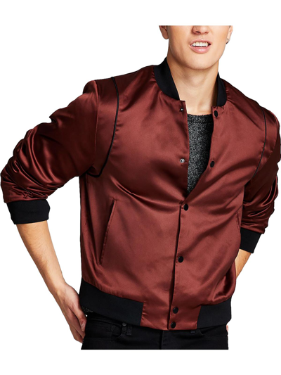 And Now This Mens Satin Dressy Bomber Jacket In Multi
