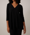 Joseph Ribkoff Asymmetric Hem Top In Black In Black