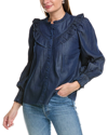 SAIL TO SABLE RUFFLE BIB BLOUSE