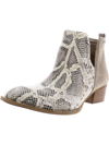 DIBA TRUE SHORT SIDE WOMENS LEATHER SNAKE PRINT ANKLE BOOTS