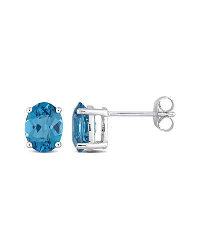 Diamond Select Cuts 14k 3.20 Ct. Tw. London Blue Topaz Studs In Multi