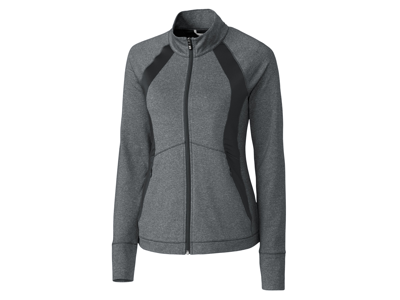 Cutter & Buck Ladies' Shoreline Colorblock Full-zip Jacket In Grey