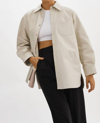 Lamarque Estelle Leather Oversized Shirt In Bone In Beige