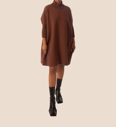 Current Air Aja Dress In Cocoa Brown
