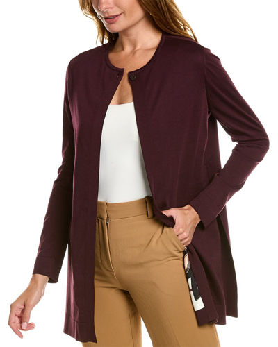 Ferragamo Womens  Lightweight Silk-blend Cardigan, S In Red