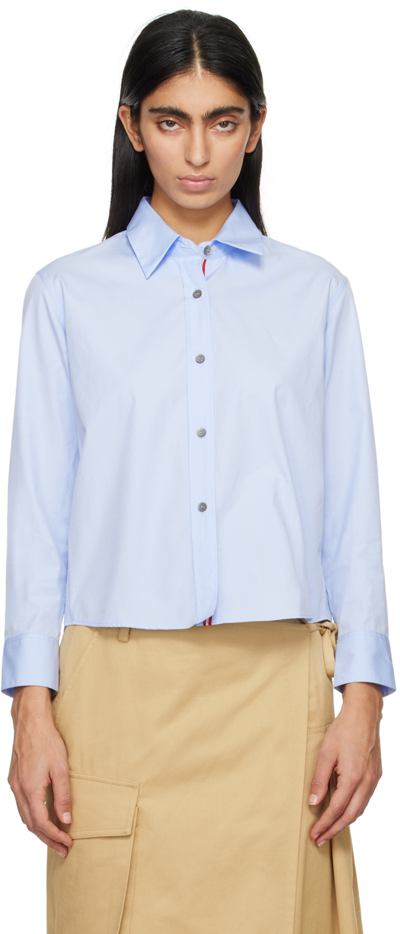 Dries Van Noten Clavini Striped Button-front Shirt In Light Blue