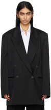 DRIES VAN NOTEN BLACK DOUBLE-BREASTED BLAZER