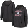 PROFILE PROFILE HEATHER CHARCOAL COLORADO AVALANCHE PLUS SIZE ARCH OVER LOGO PULLOVER HOODIE