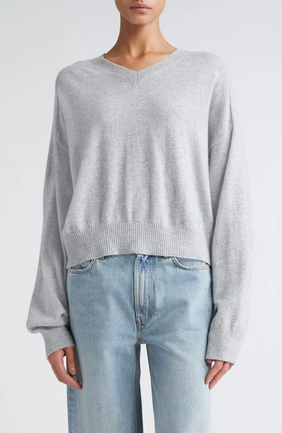 Loulou Studio Bruzzi Wool And Cashmere Sweater In Grey Melange