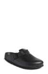 Birkenstock Sandals With Buckle Strap And Open Back In Black