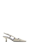 Burberry Women's Chisel 50mm Perforated Leather Slingback Pumps In Ivory