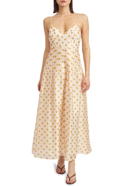 En Saison Polka Dot A-line Dress In Yellow